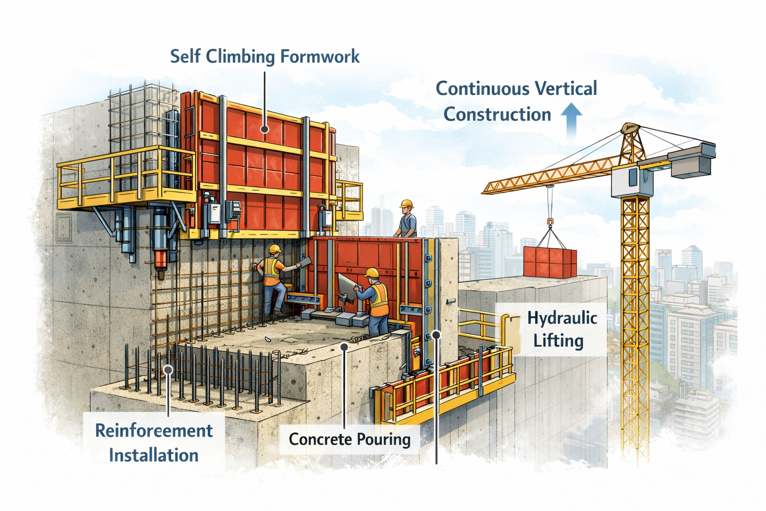 self climbing formwork แบบหล่อปีนเขาด้วยตนเอง